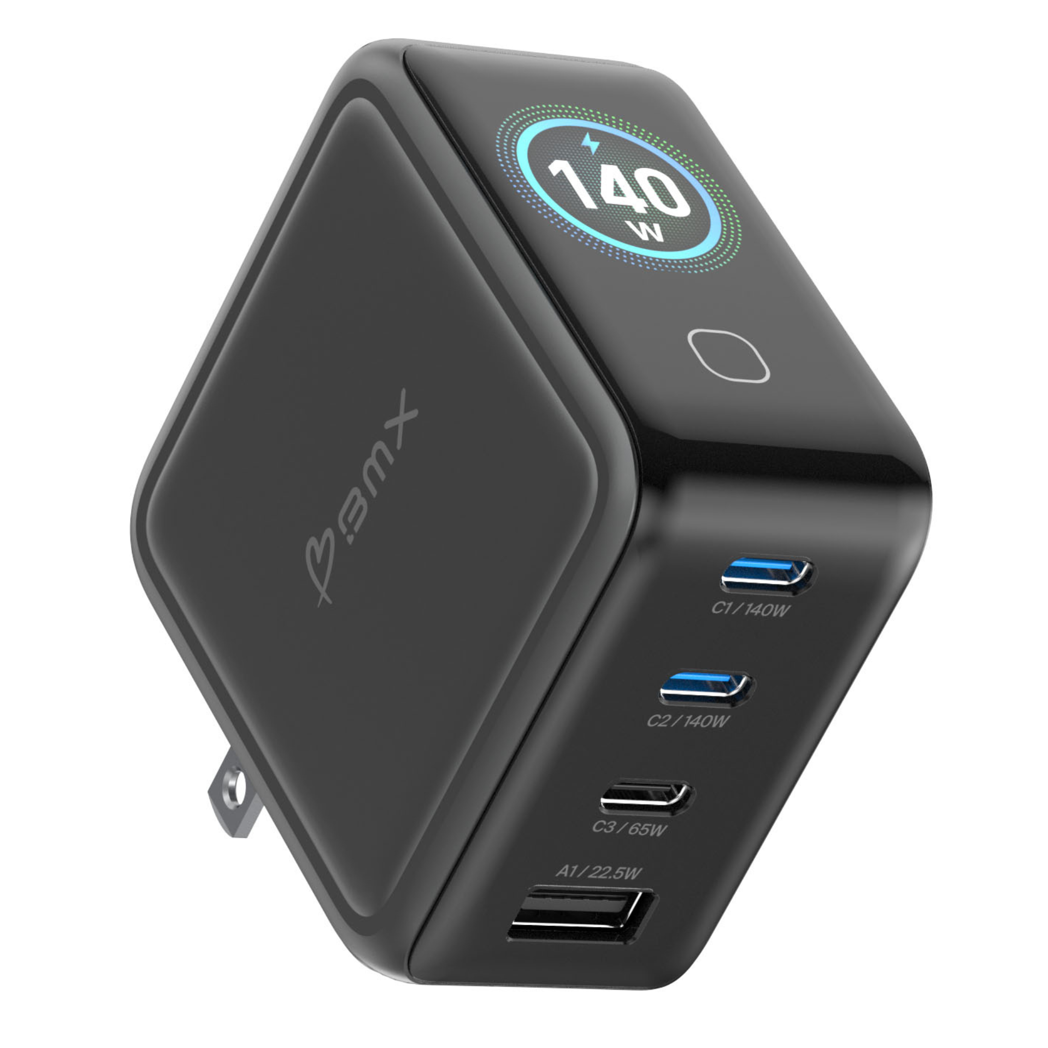 GaNSta™ 140W Laptop Charger (4 Ports, LCD Display)