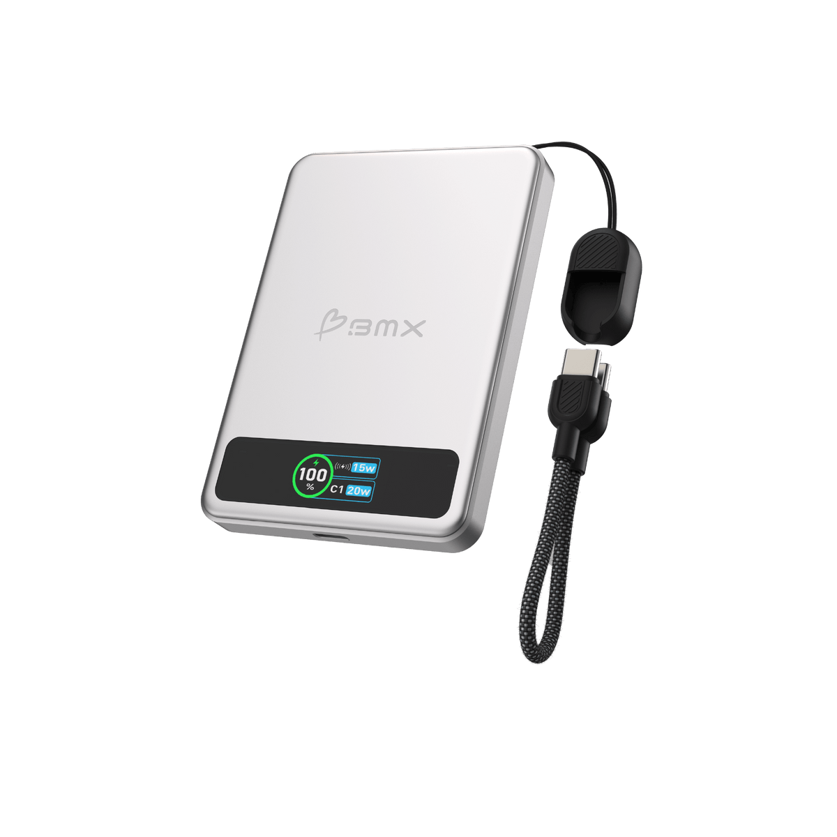 SolidSafe 5K Semi-Solid-State Power Bank -- LCD, Cable | BMX