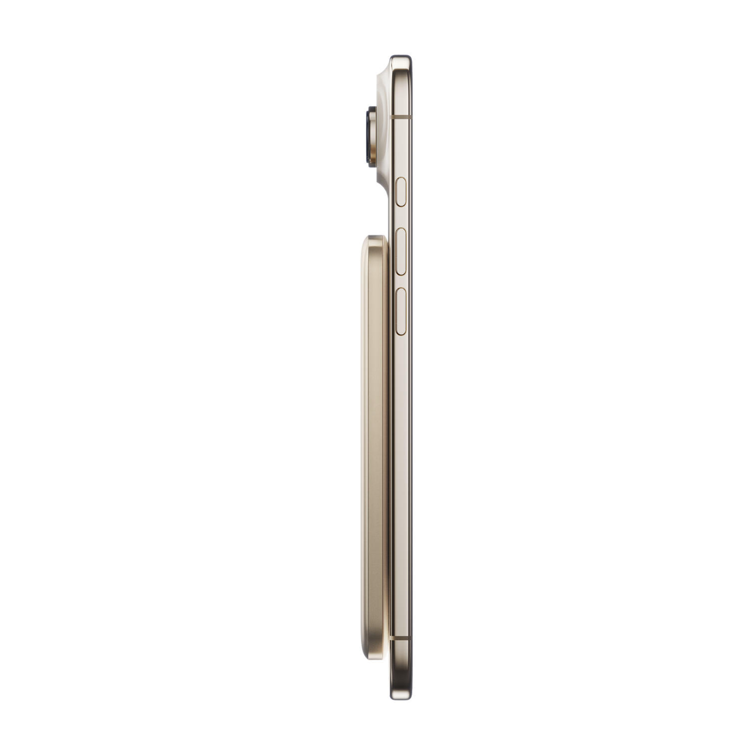 SolidSafe Air 5K Gold side profile - 6.8mm ultra-slim titanium solid-state power bank by BMX